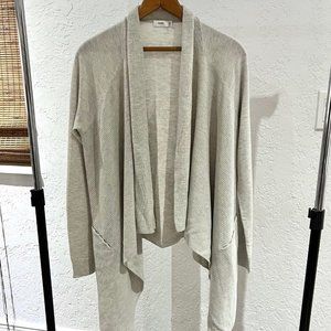 New Vince Drape Front Cardigan heather grey Cashmere Blend Sweater Xsmall XS